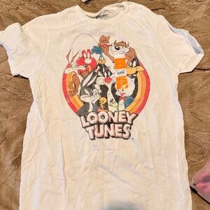 Warner Bros. White Looney Tunes Tee with Multicolor Character Art
